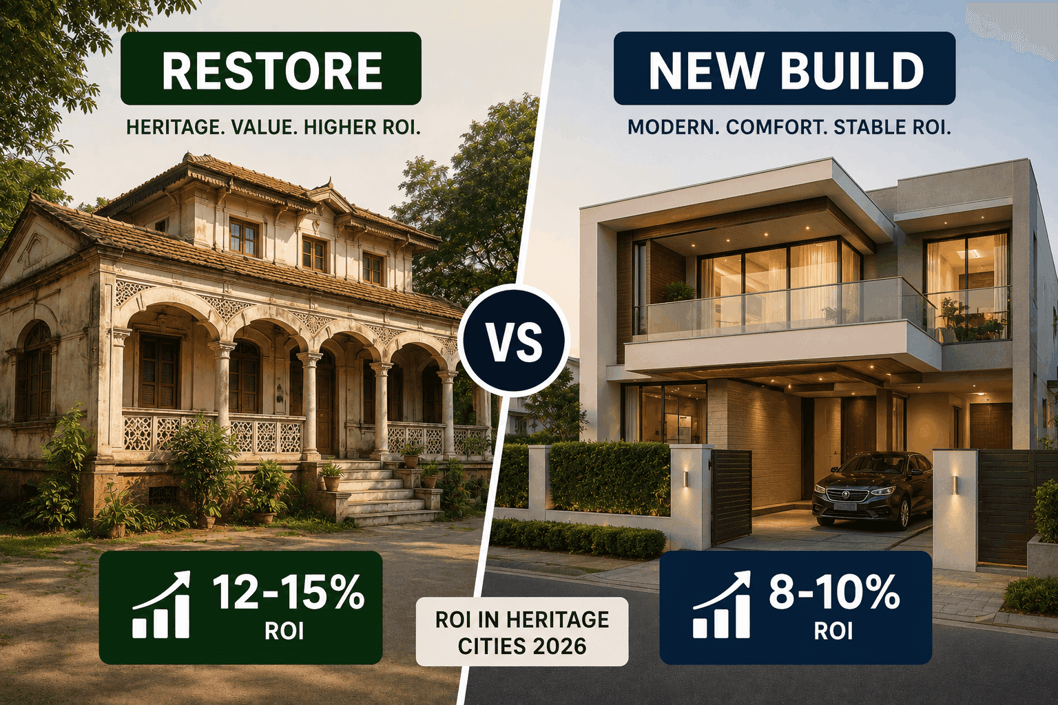 Bungalow Restoration vs New Build: ROI in Heritage Cities 2026