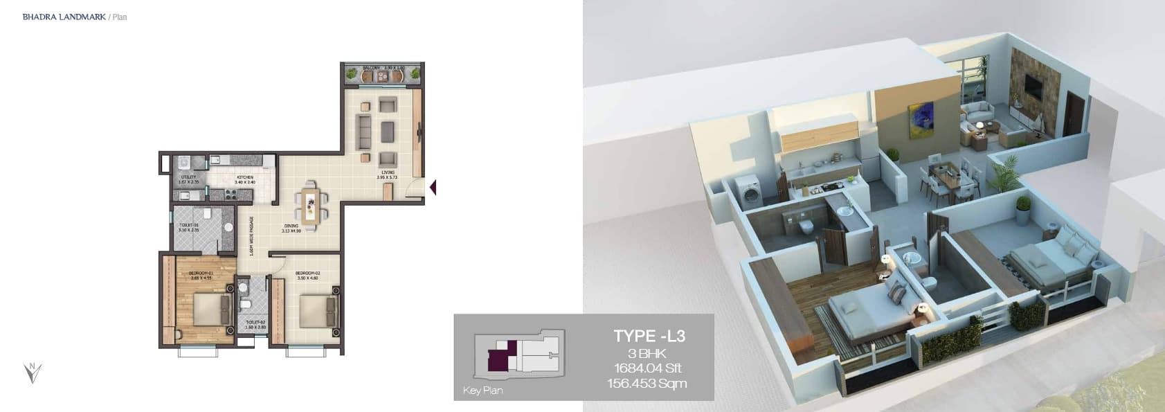 Floor Plan 1 - Bhadra Landmark 