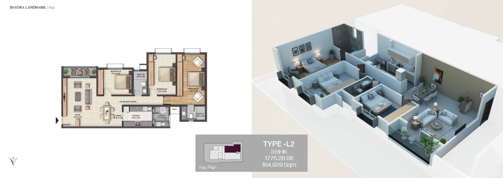 Floor Plan 2 - Bhadra Landmark 