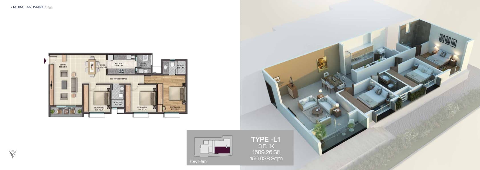 Floor Plan 3 - Bhadra Landmark 