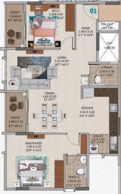 Floor Plan 4 - Oceanus White Meadows 