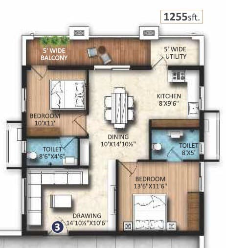Floor Plan 1 - R K Opus Skies