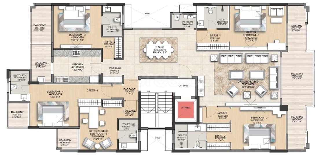 Floor Plan 1 - DLF The Valley