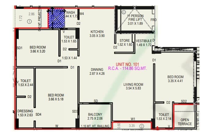 Floor Plan 1 - AMI Ekam