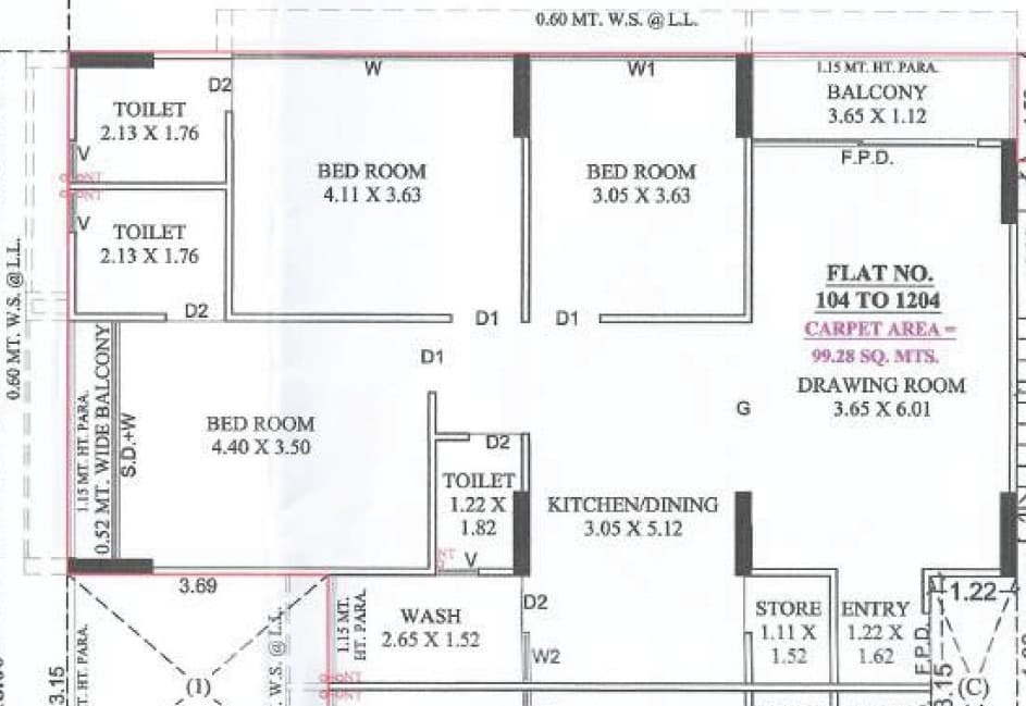 Floor Plan 1 - Aarna The Empyrean 