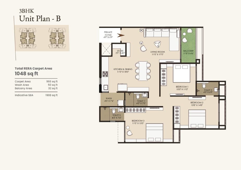 Floor Plan 1 - Venus Deshna 