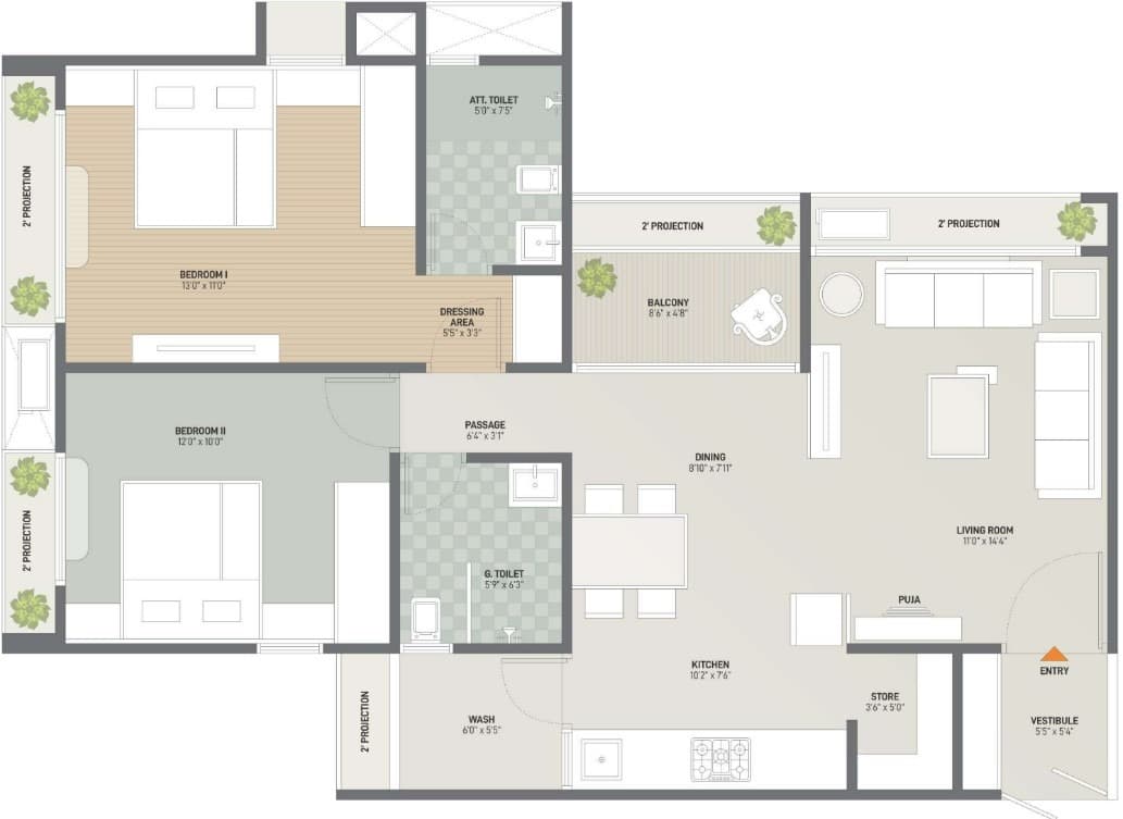 Floor Plan 1 - Vinayak Courtyard
