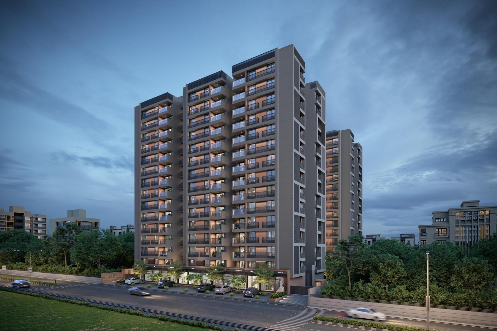 Shivana Aresta - 3 BHK apartment for buy-new in Bopal, Ahmedabad - main view