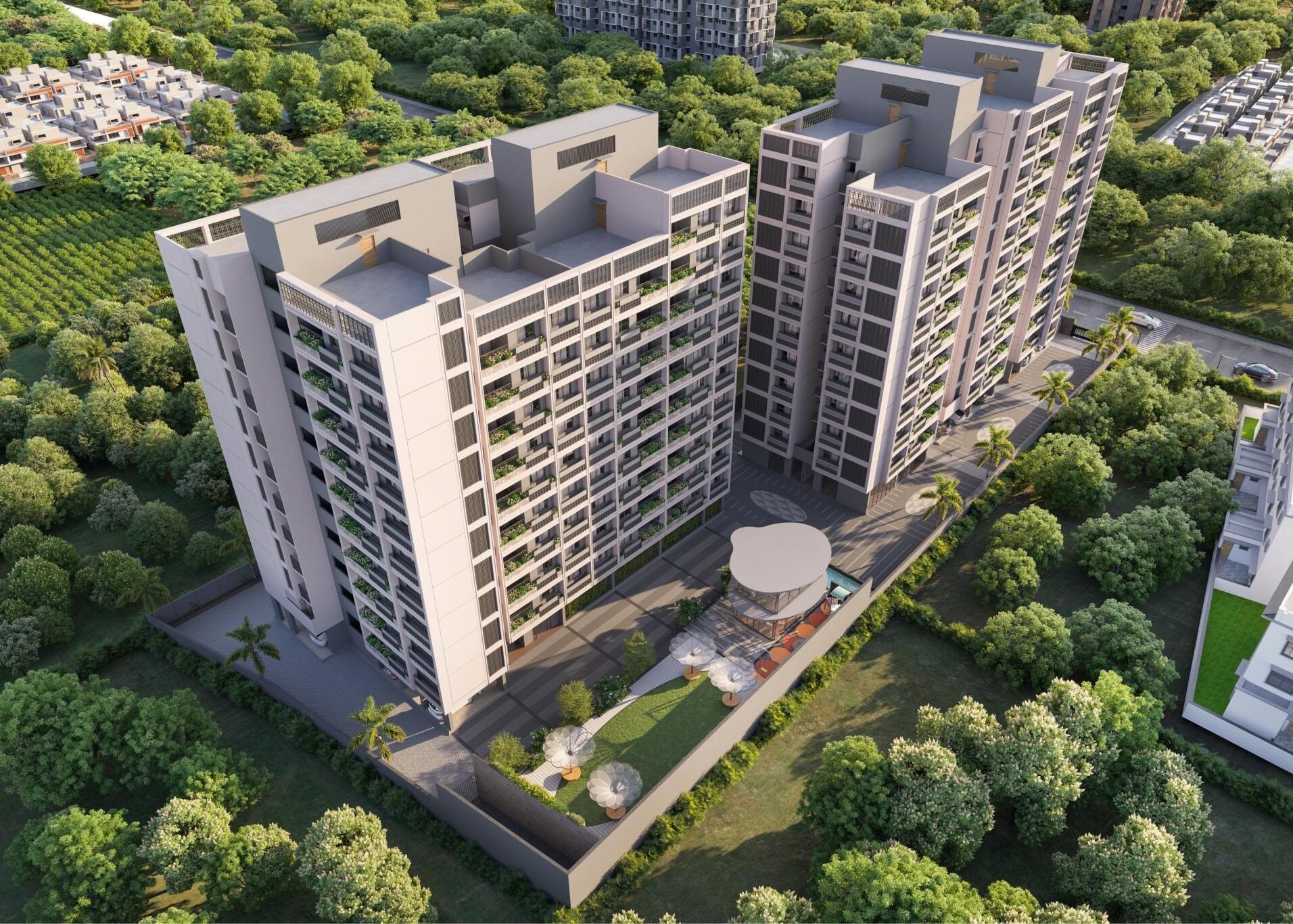 Green Fluorite - 3 BHK apartment for buy-new in Bopal, Ahmedabad - main view