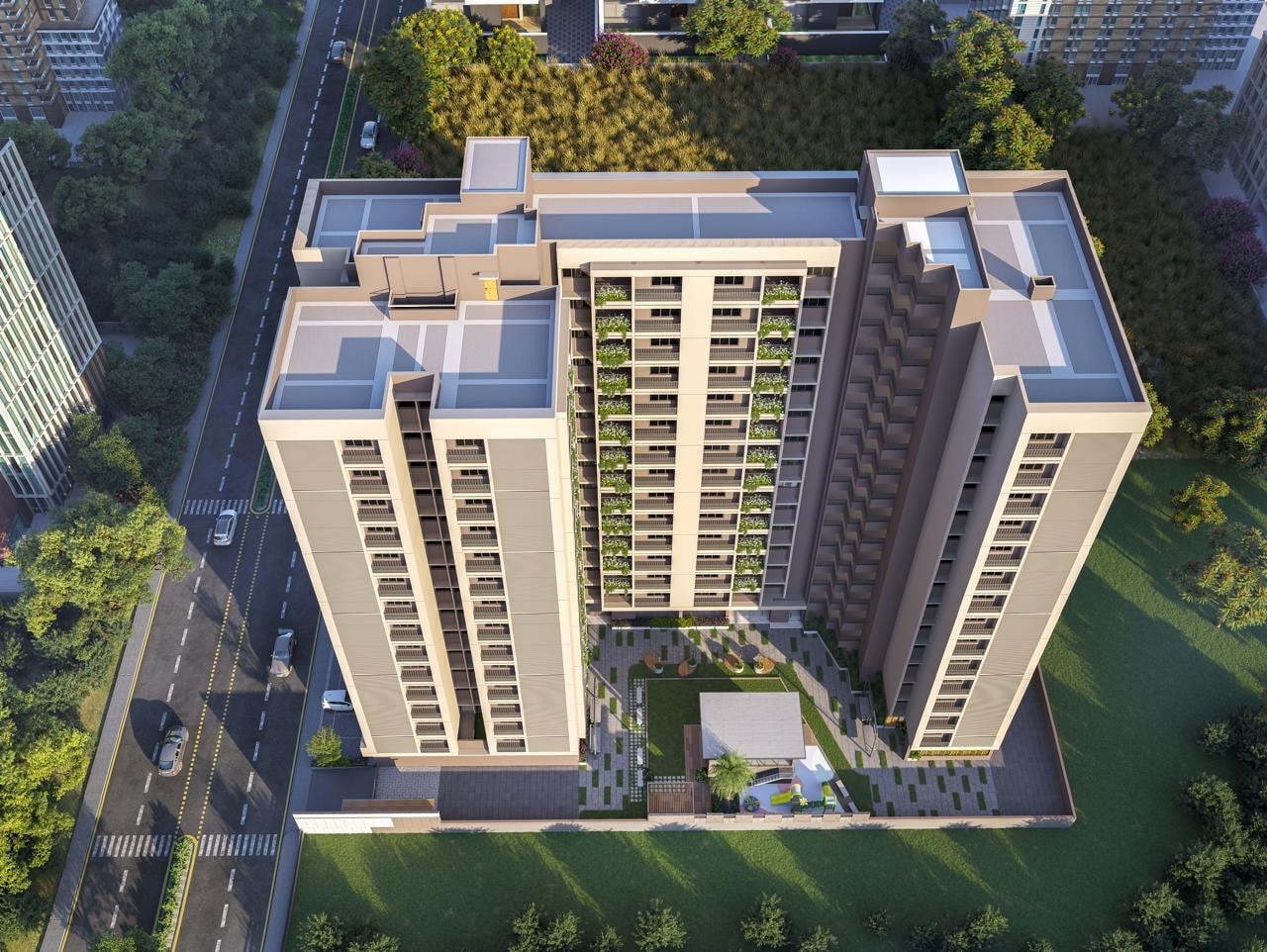 Green Abalone - 3 BHK apartment for buy-new in Bopal, Ahmedabad - main view