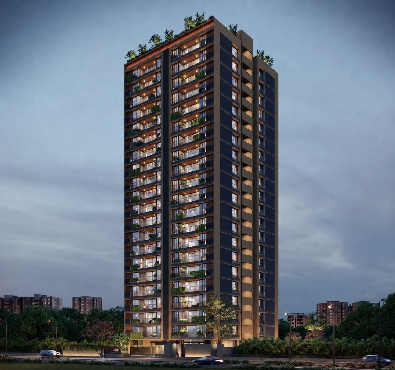 Omkar Skyzen - 3 BHK apartment for buy-new in Randesan, Gandhinagar - main view
