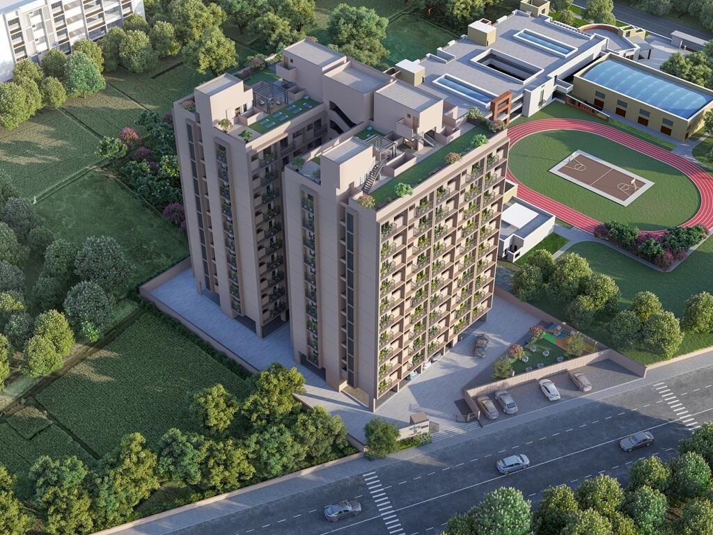 Signature Sarvasva - 1 BHK apartment for buy-new in Vaishnodevi Circle, Ahmedabad - main view