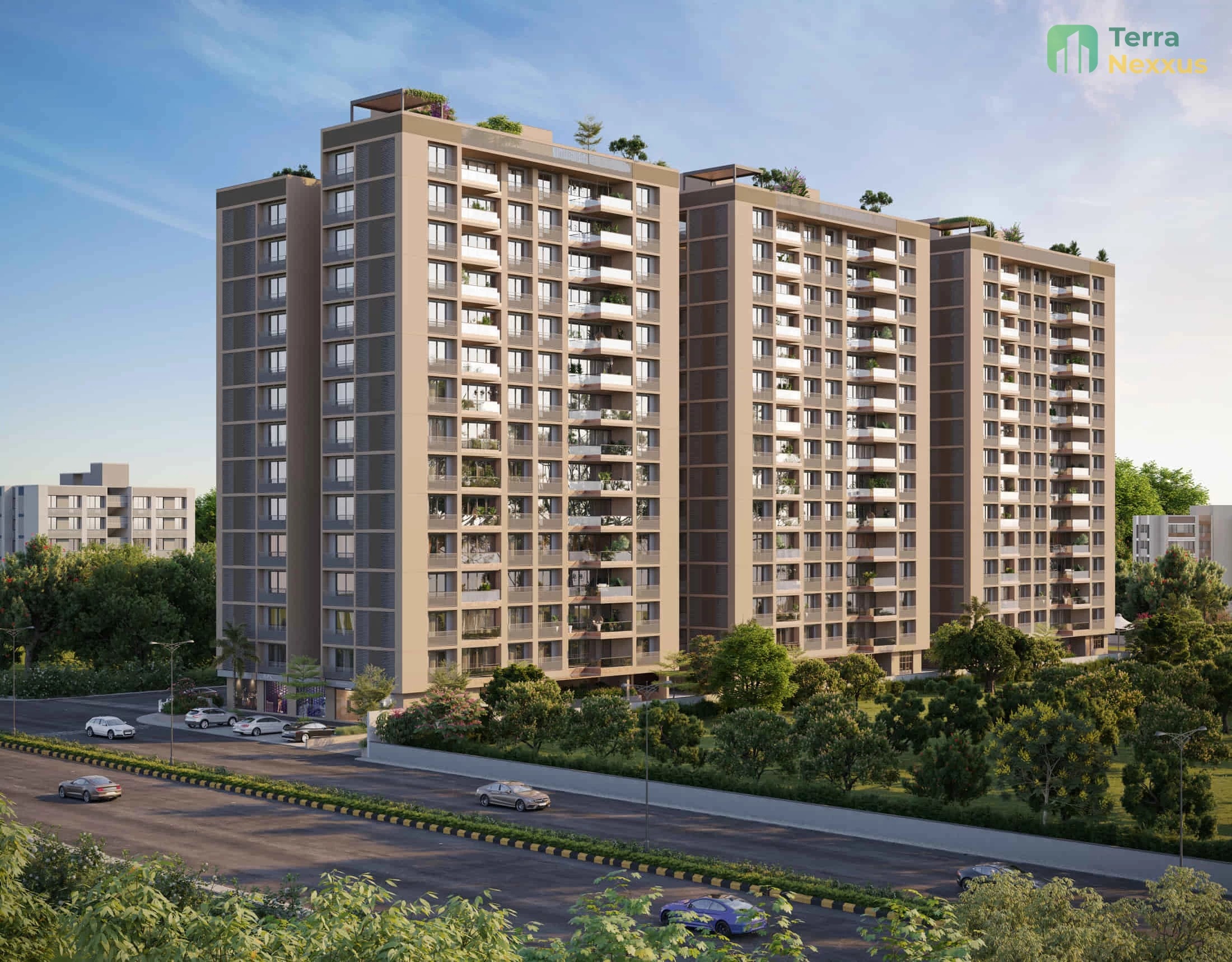 3 BHK Apartment in Shree Ganesh Skyline, Koba, Gandhinagar - side view in Gandhinagar