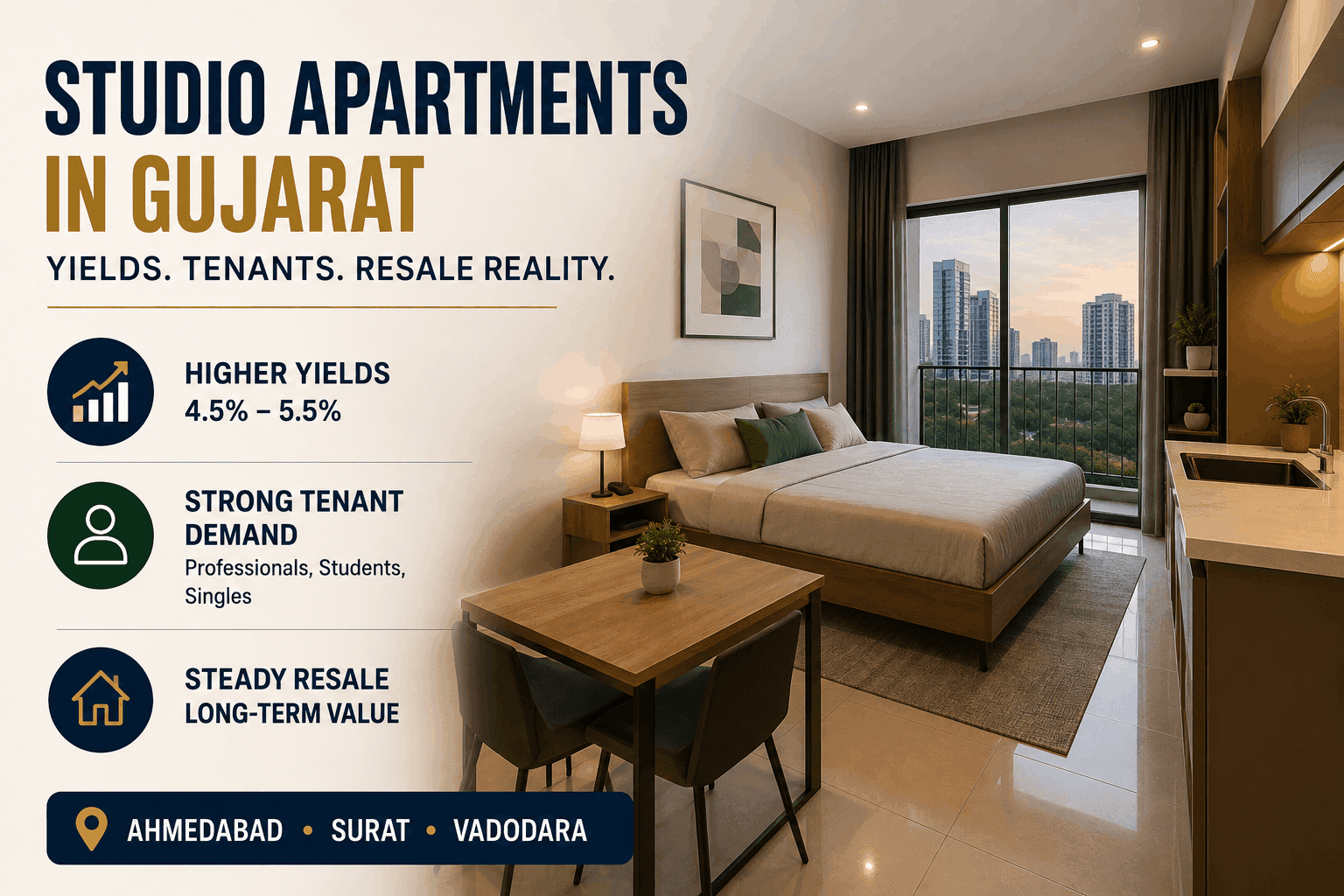 Studio Apartments in Gujarat: Yields, Tenants & Resale Reality