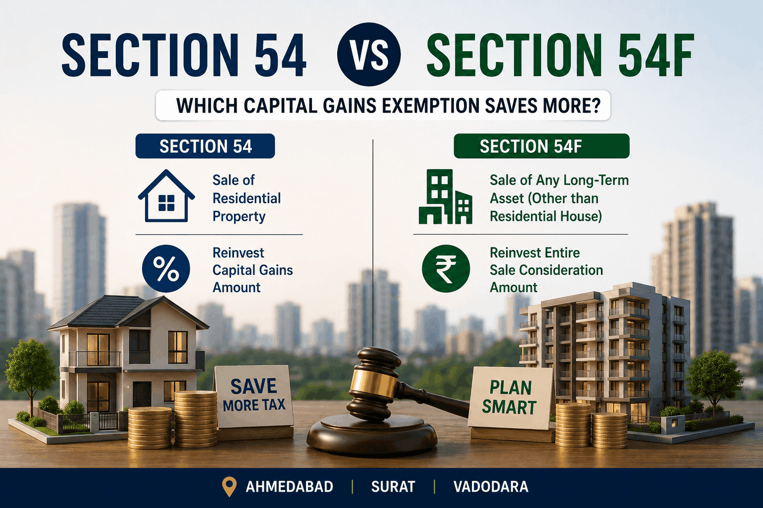 Section 54 vs 54F Capital Gains Exemption: Which Saves More?