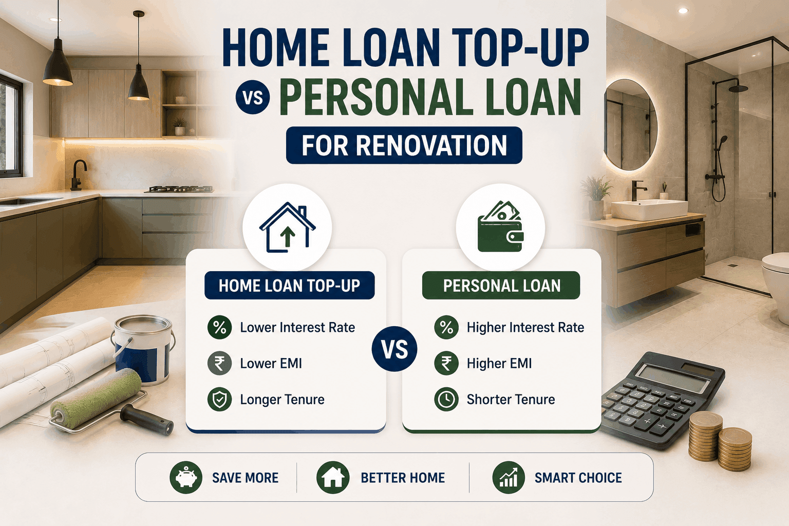 Home Loan Top-Up vs Personal Loan for Renovation: Real Math