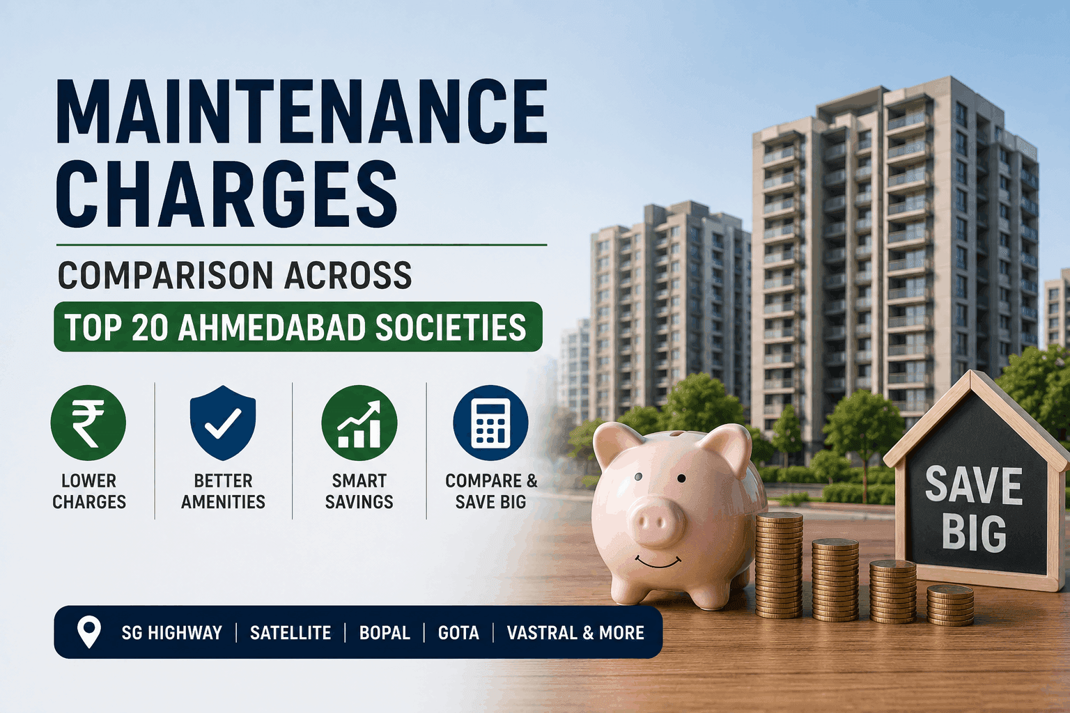 Maintenance Charges Comparison Across Top 20 Ahmedabad Societies: Save Big