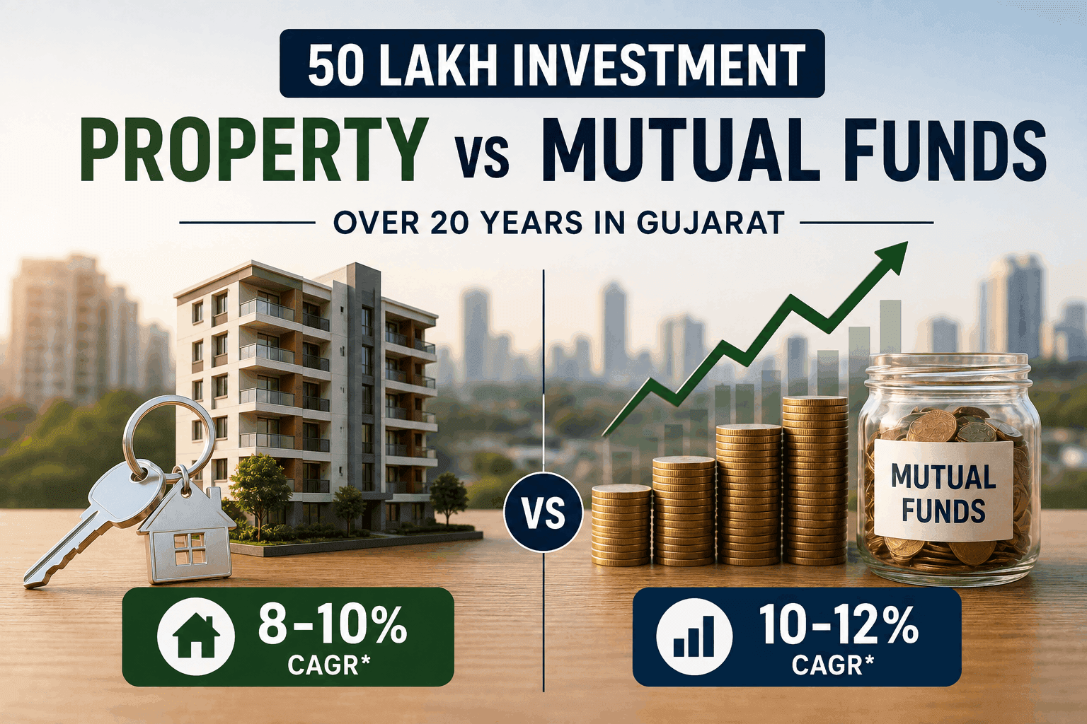 50 Lakh Investment: Property vs Mutual Funds in Gujarat over 20 Years