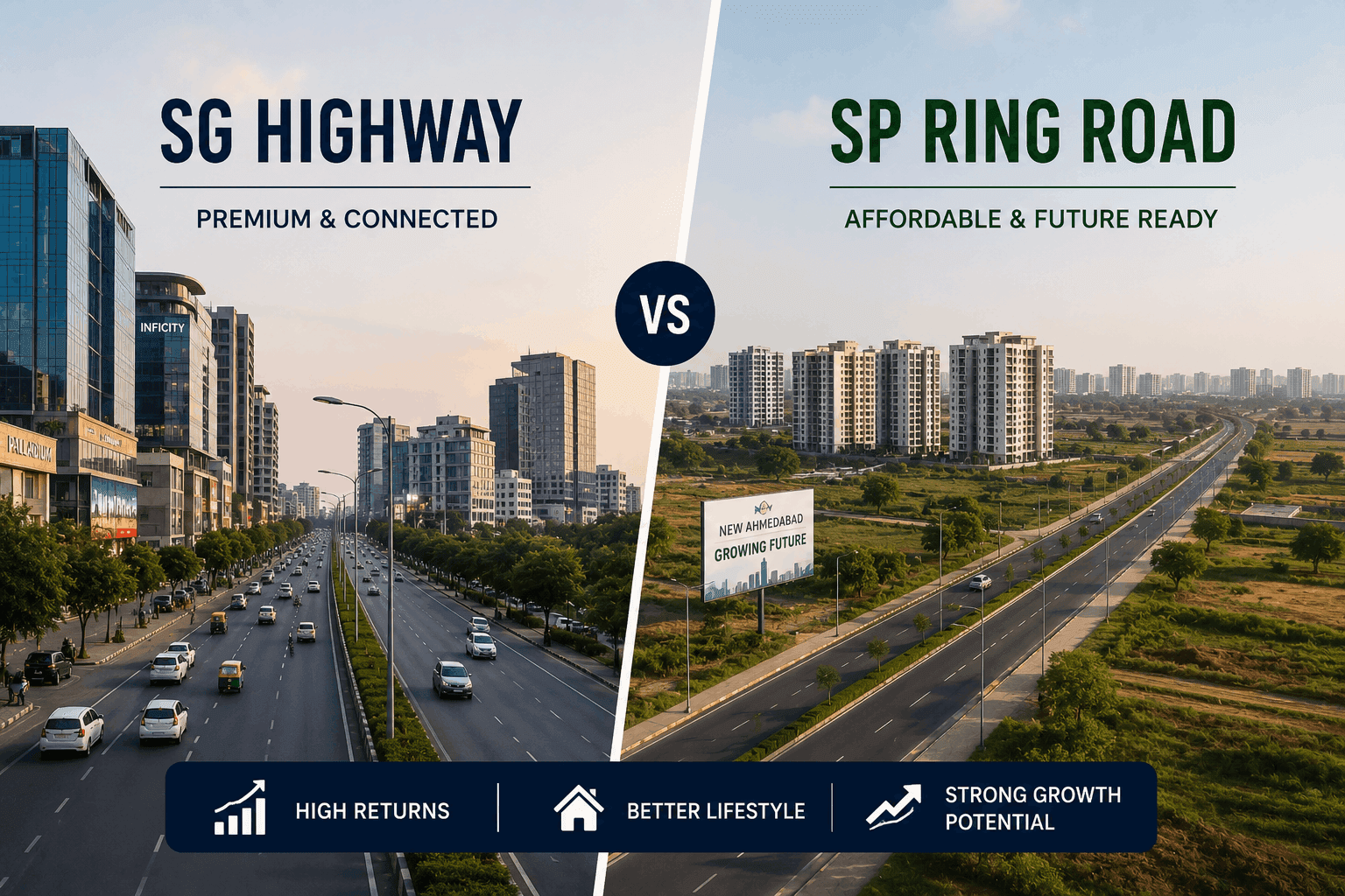 SG Highway vs SP Ring Road: Where Ahmedabad's Smart Money Is Actually Going
