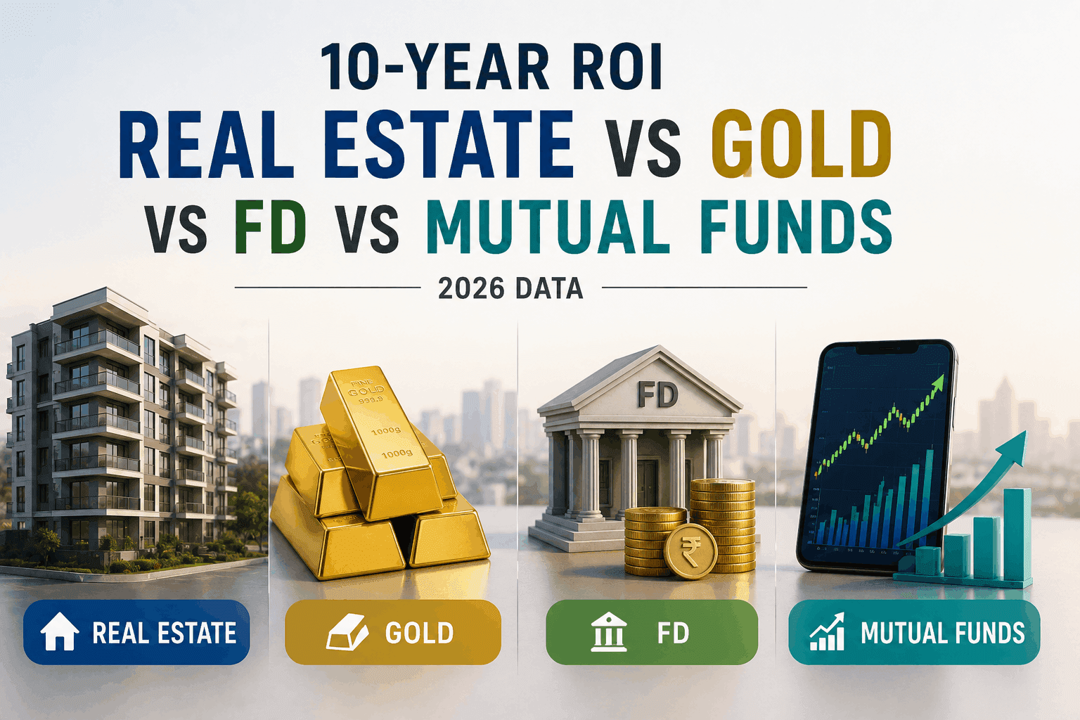 Real Estate vs Gold vs FD vs Mutual Funds: 10-Year ROI
