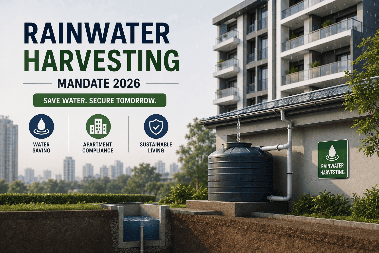 Rainwater Harvesting Mandate in Apartments: City-Wise Rules 2026