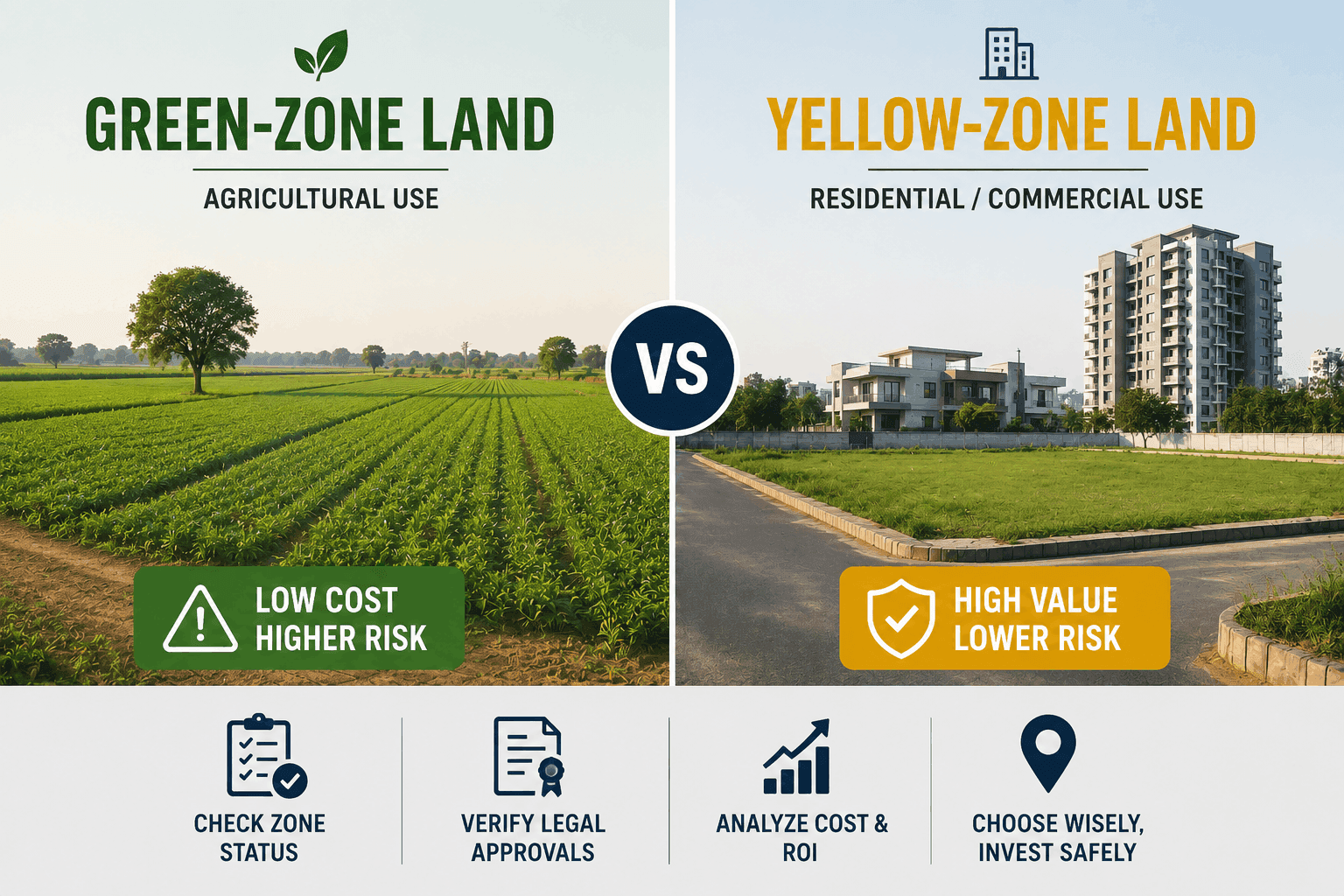 Green-Zone vs Yellow-Zone Land: Conversion Rules & Investment Risks