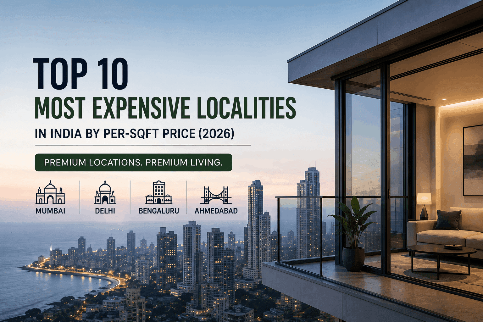 Top 10 Most Expensive Localities in India by Per-Sqft Price (2026)