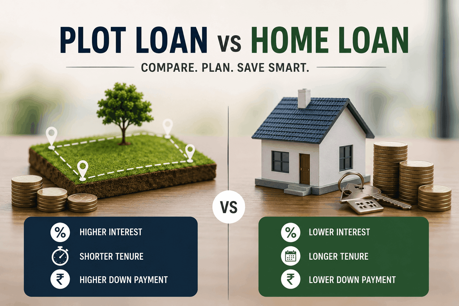 Plot Loan vs Home Loan: Interest Rate Difference & Hidden Costs