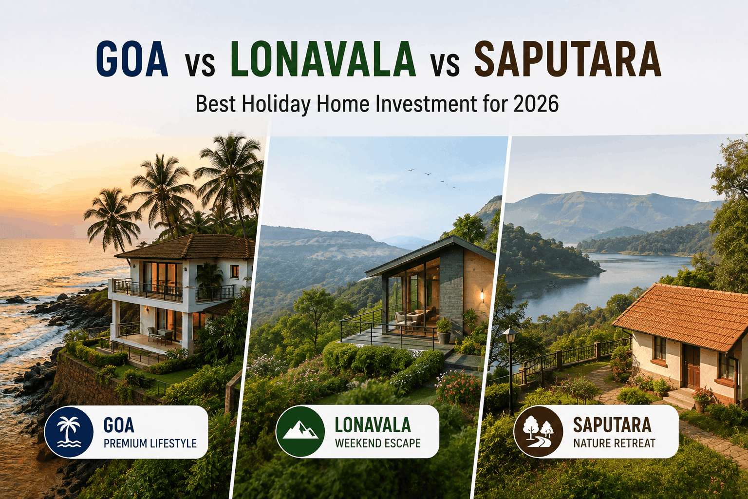 Goa vs Lonavala vs Saputara: Best Holiday Home Investment for 2026