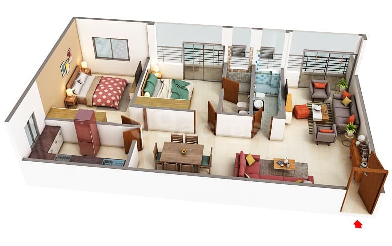 Floor Plan 2 - Bell Residency Apartment