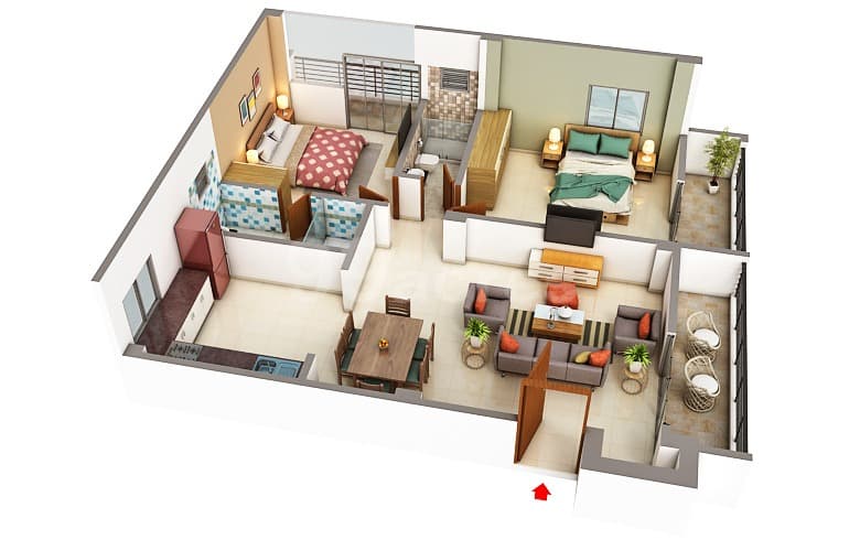 Floor Plan 3 - Bell Residency Apartment
