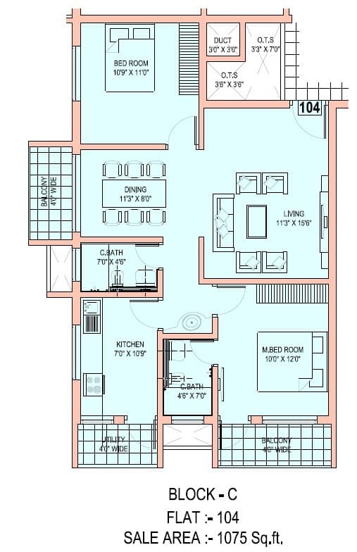 Floor Plan 1 - Red Bricks Palm Hills