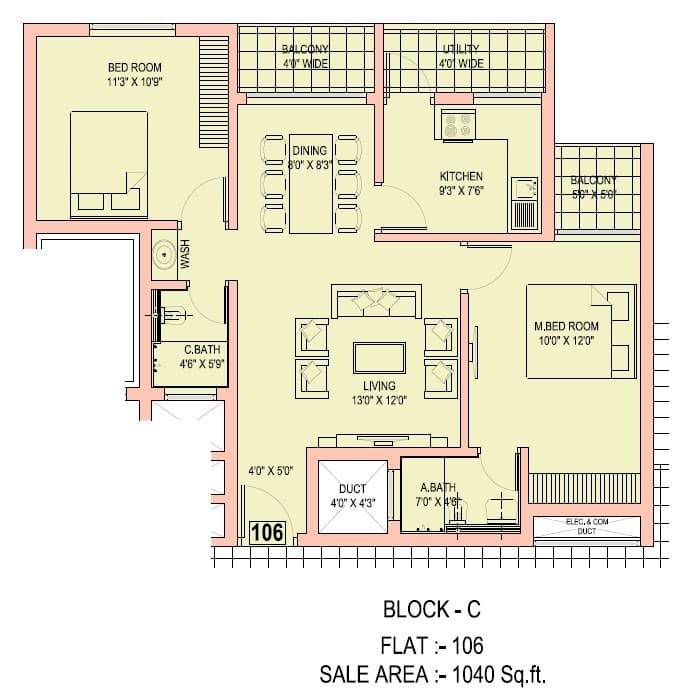 Floor Plan 3 - Red Bricks Palm Hills