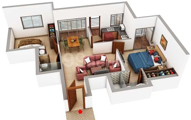 Floor Plan 4 - Red Bricks Palm Hills
