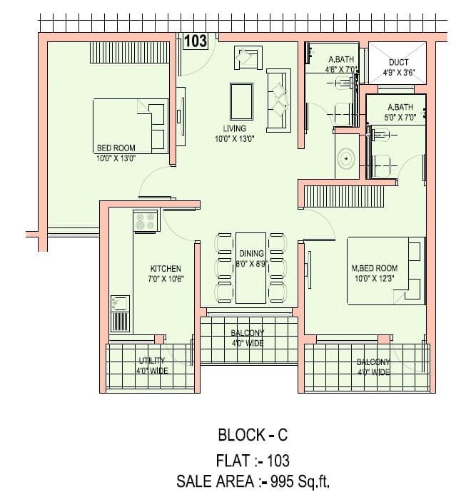 Floor Plan 6 - Red Bricks Palm Hills
