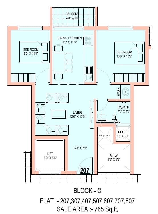 Floor Plan 7 - Red Bricks Palm Hills