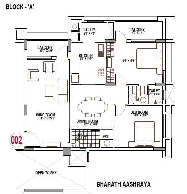 Floor Plan 1 - Bharath Aashraya