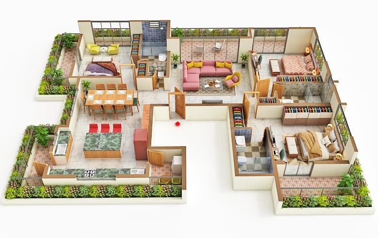 Floor Plan 1 - RK Luxuria Sky Villa and Villaments