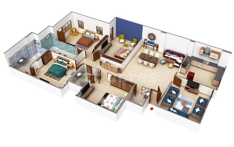 Floor Plan 1 - RV Designer Floors and Villas Vasant Vihar