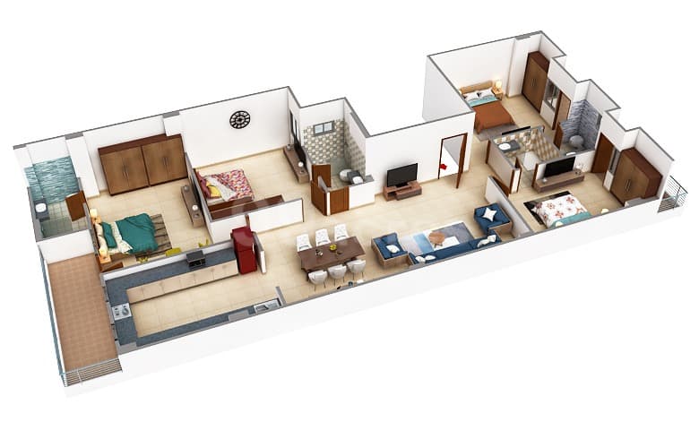 Floor Plan 2 - RV Designer Floors and Villas Vasant Vihar