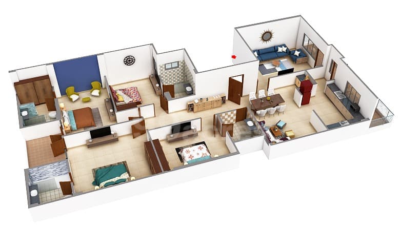 Floor Plan 3 - RV Designer Floors and Villas Vasant Vihar