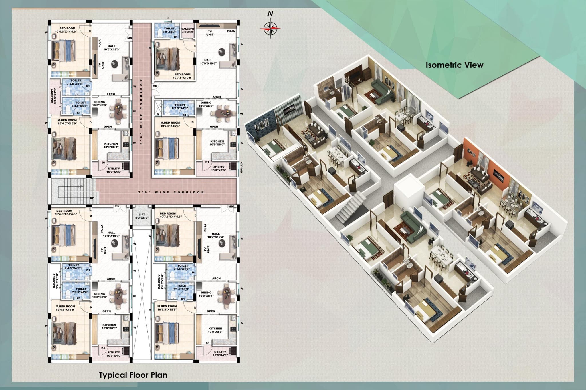 Floor Plan 1 - Sri Vallabha Ganapathi Apartment