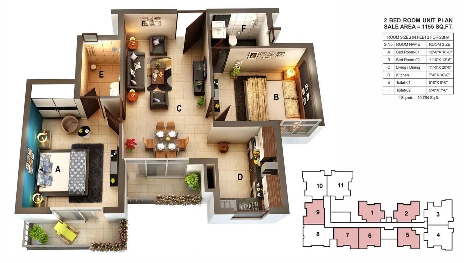 Floor Plan 1 - Ansal Emerald Heights