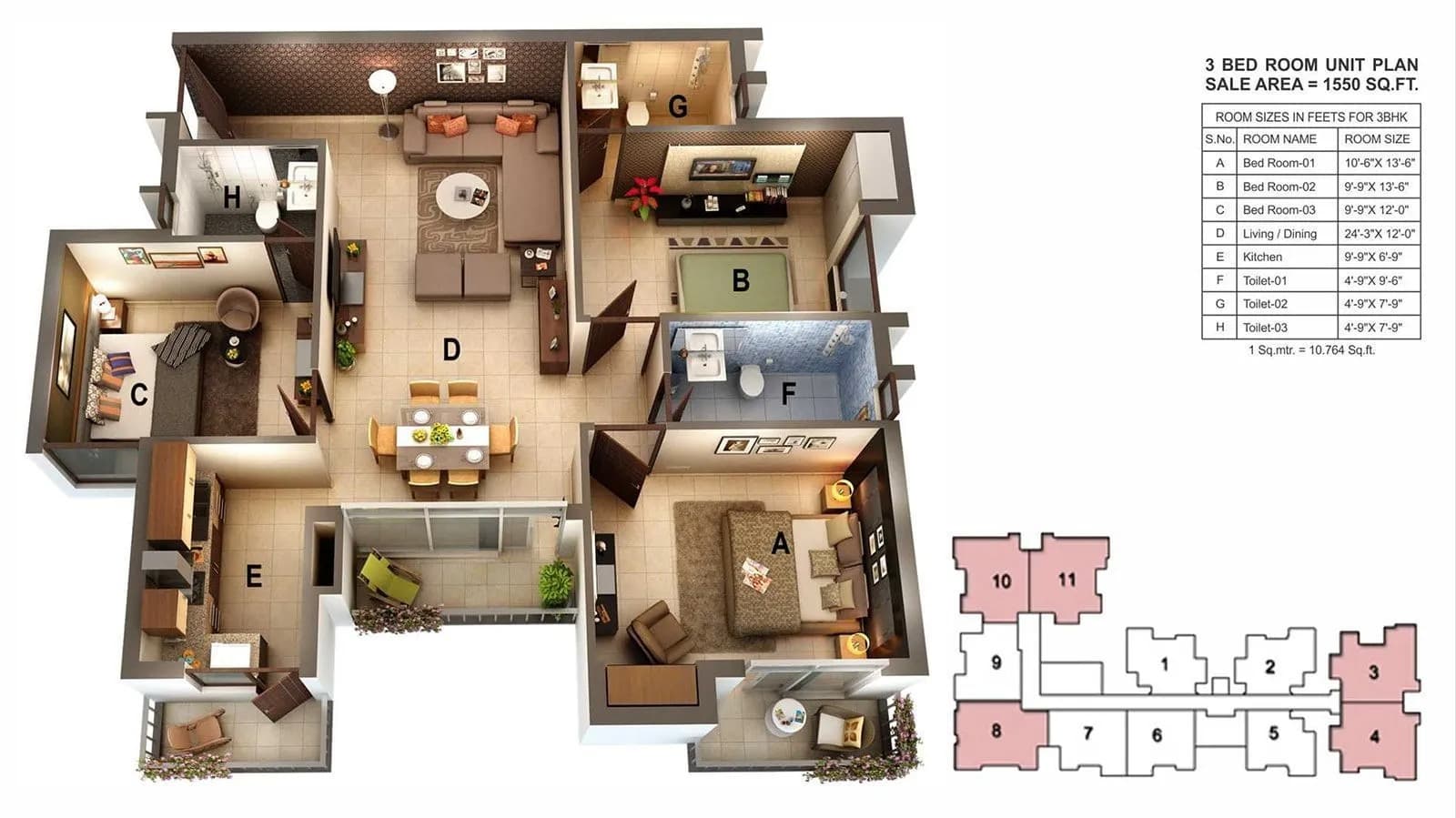 Floor Plan 2 - Ansal Emerald Heights