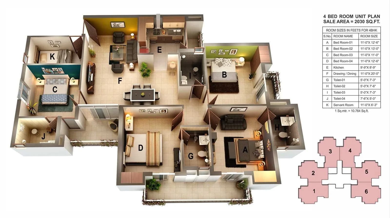 Floor Plan 3 - Ansal Emerald Heights