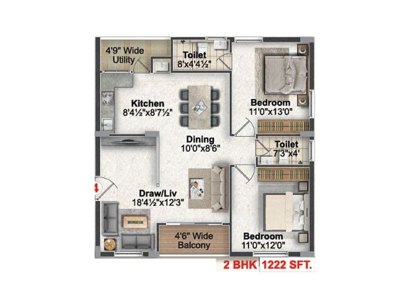 Floor Plan 1 - Bhavanika Residency