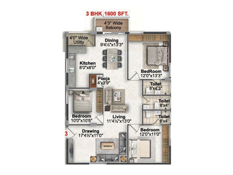 Floor Plan 2 - Bhavanika Residency