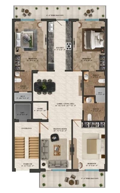 Floor Plan 1 - Mahira Greens 2