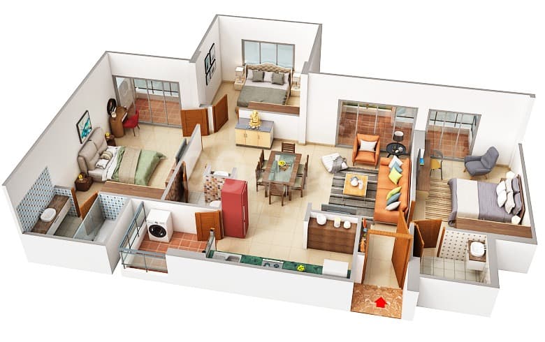 Floor Plan 1 - The Balcony by Kaavyaratna