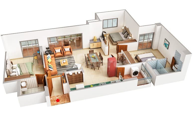 Floor Plan 2 - The Balcony by Kaavyaratna